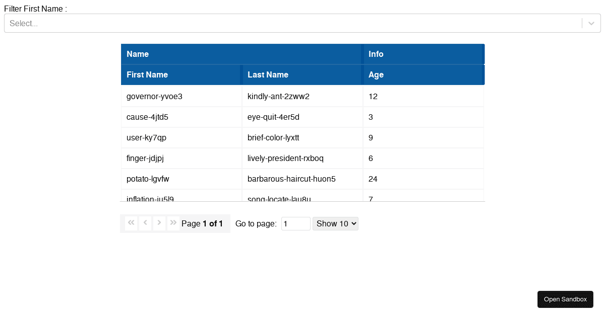 ReactTable Custom Filtering + Multiple values filter (forked