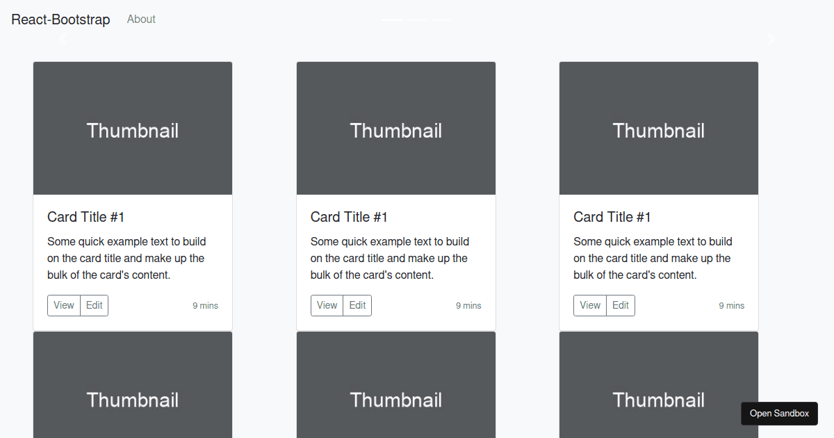 ReactBootstrapExample Codesandbox