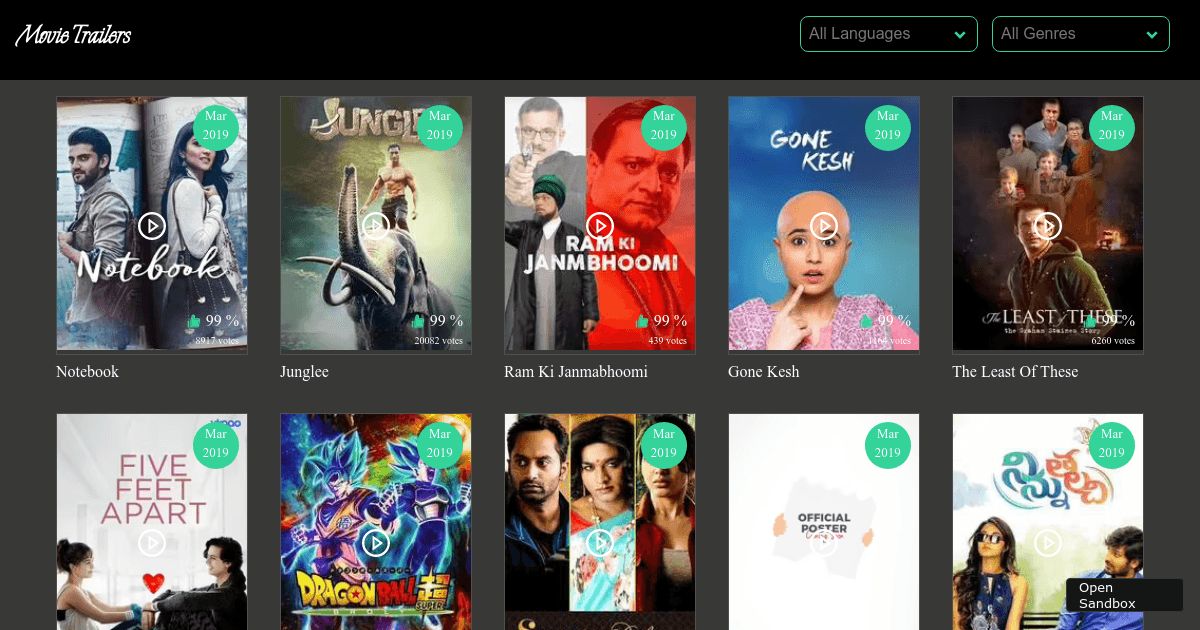 bookmyshow Codesandbox