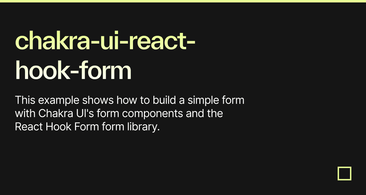 chakrauireacthookform Codesandbox