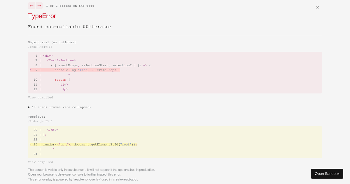 reacttextselection example Codesandbox