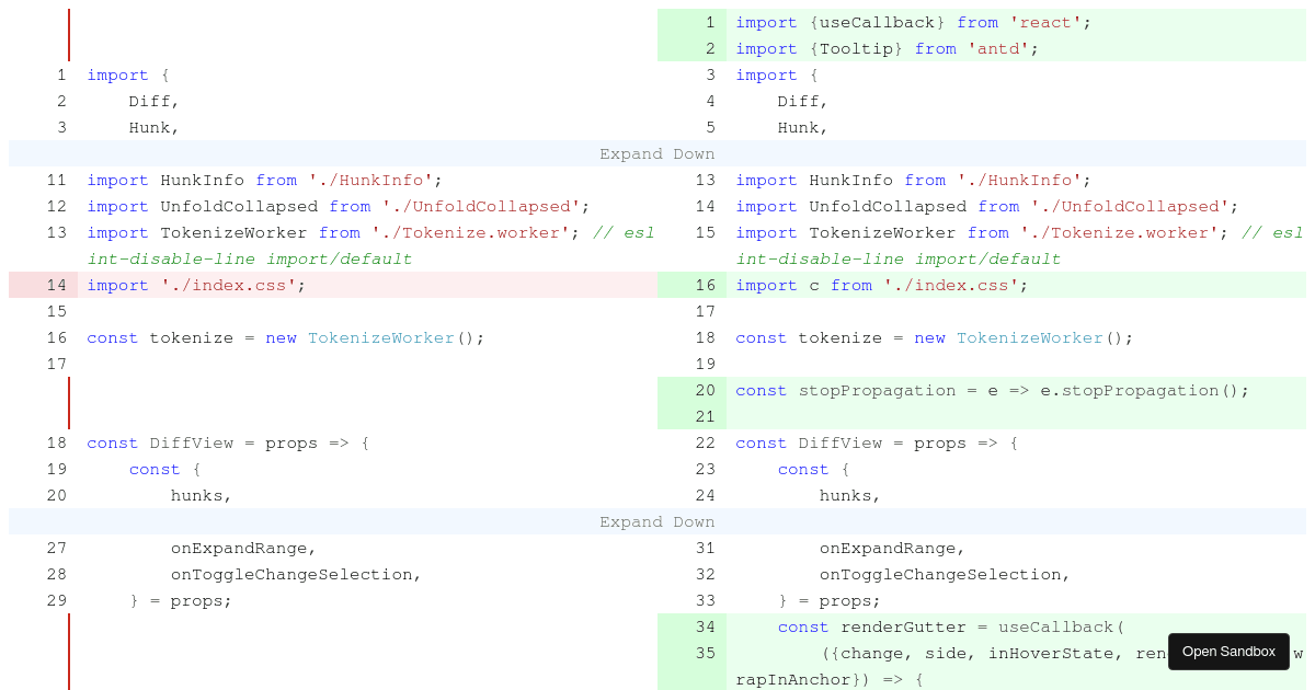 reactdiffviewwithcodeexpansion (forked) Codesandbox