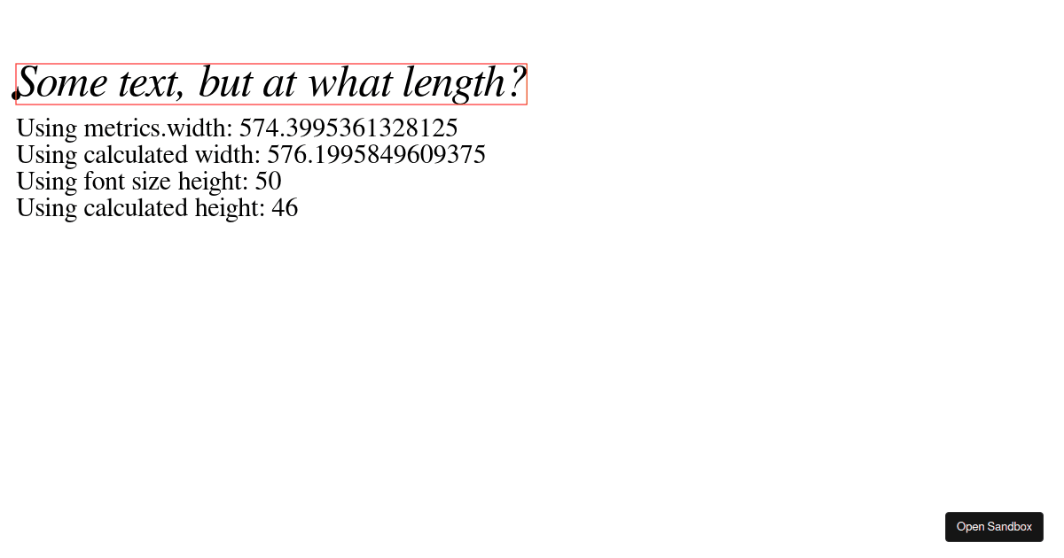 canvastextmetrics Codesandbox