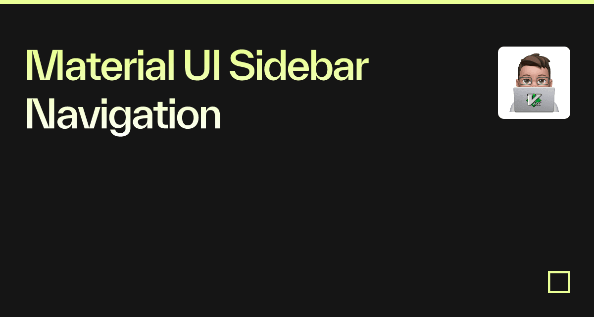 Material UI Sidebar Navigation Codesandbox