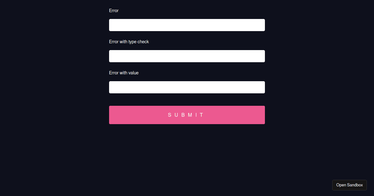 React Hook Form Errors Codesandbox
