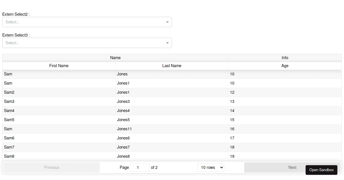 ReactTable Custom Filtering + Multiple values filter Codesandbox