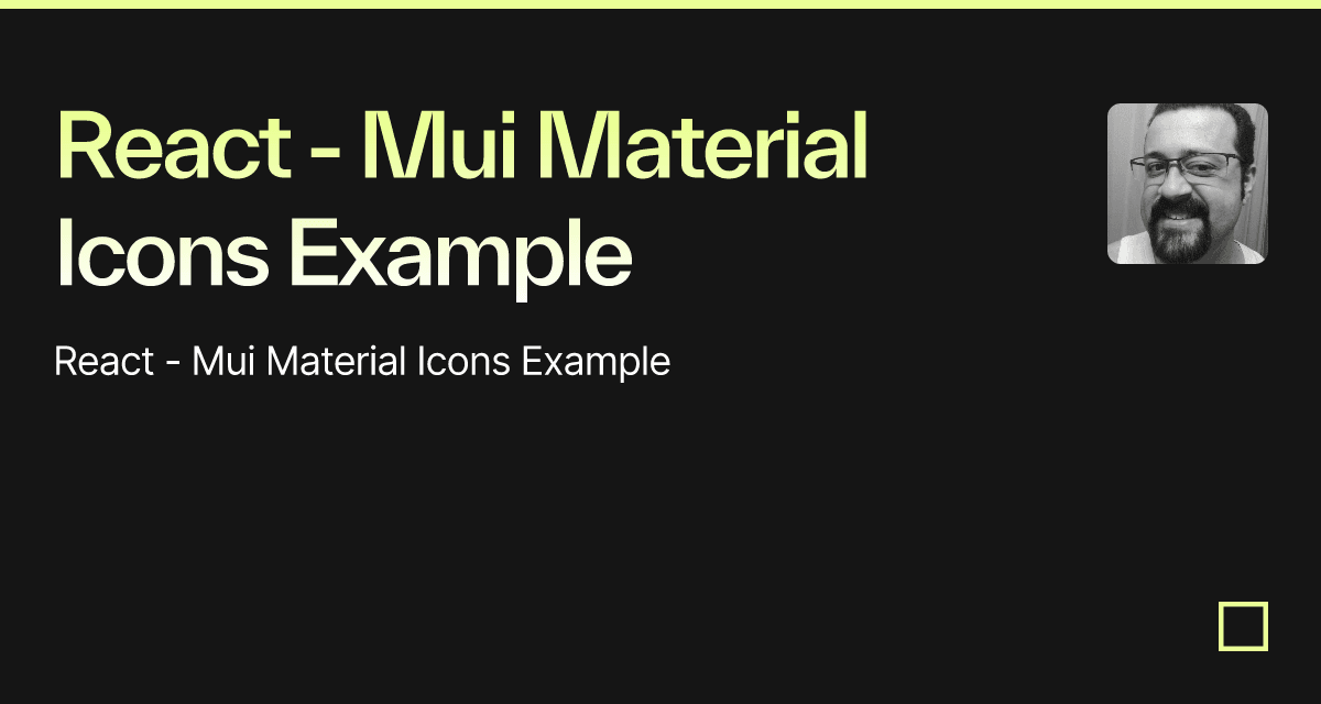React Mui Material Icons Example Codesandbox