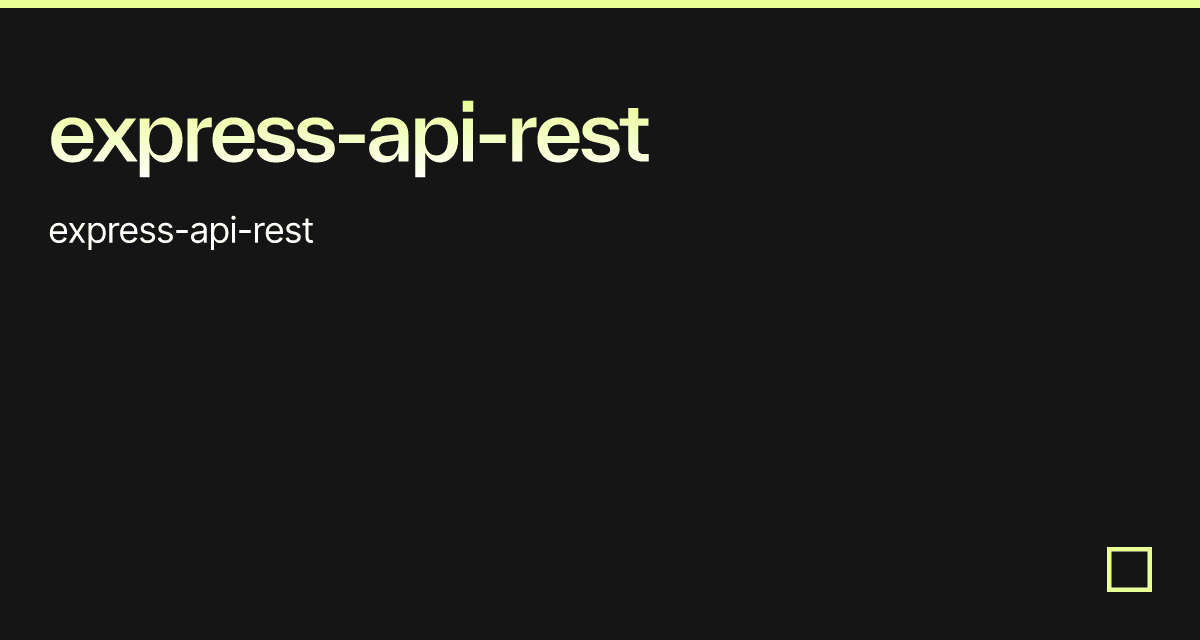 expressapirest Codesandbox