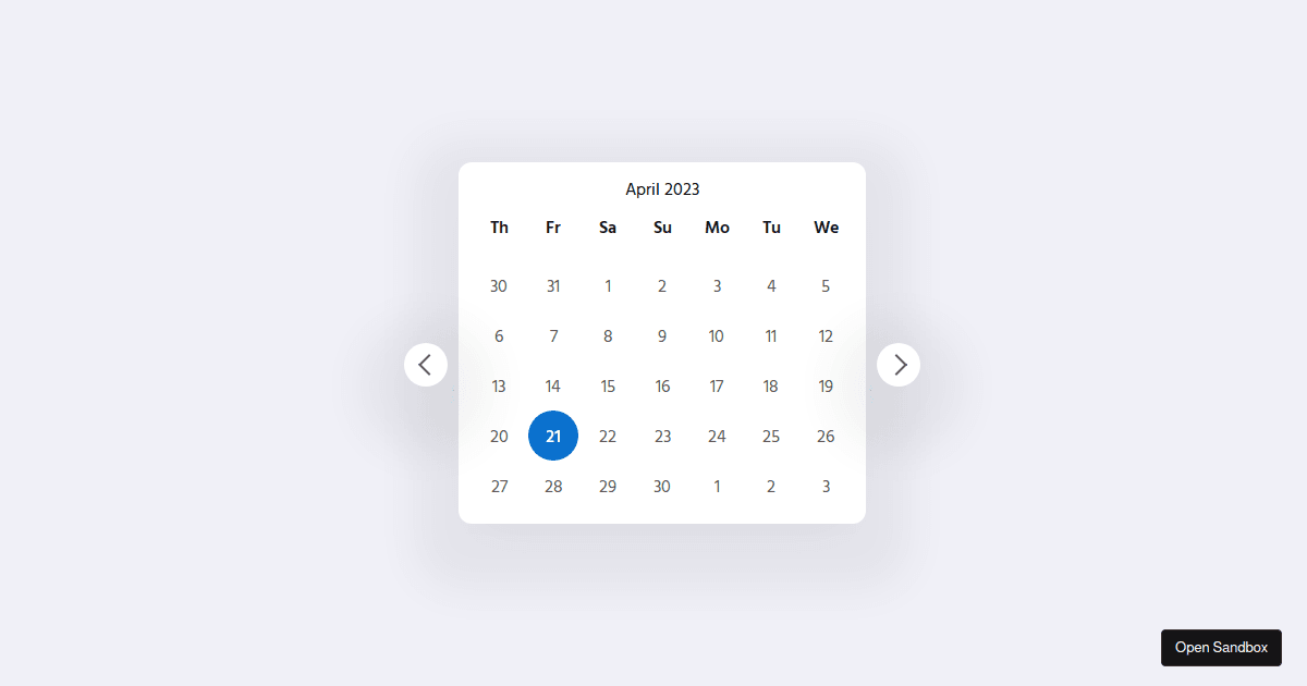 React Calendar Types Codesandbox