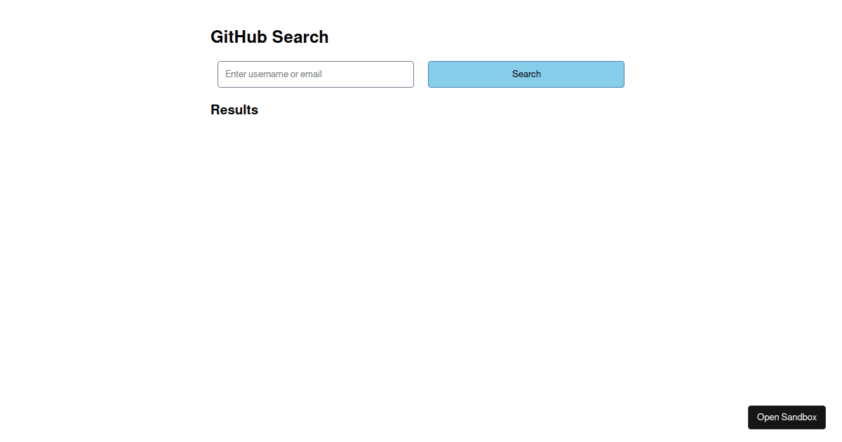 githubsearchreacthooks Codesandbox