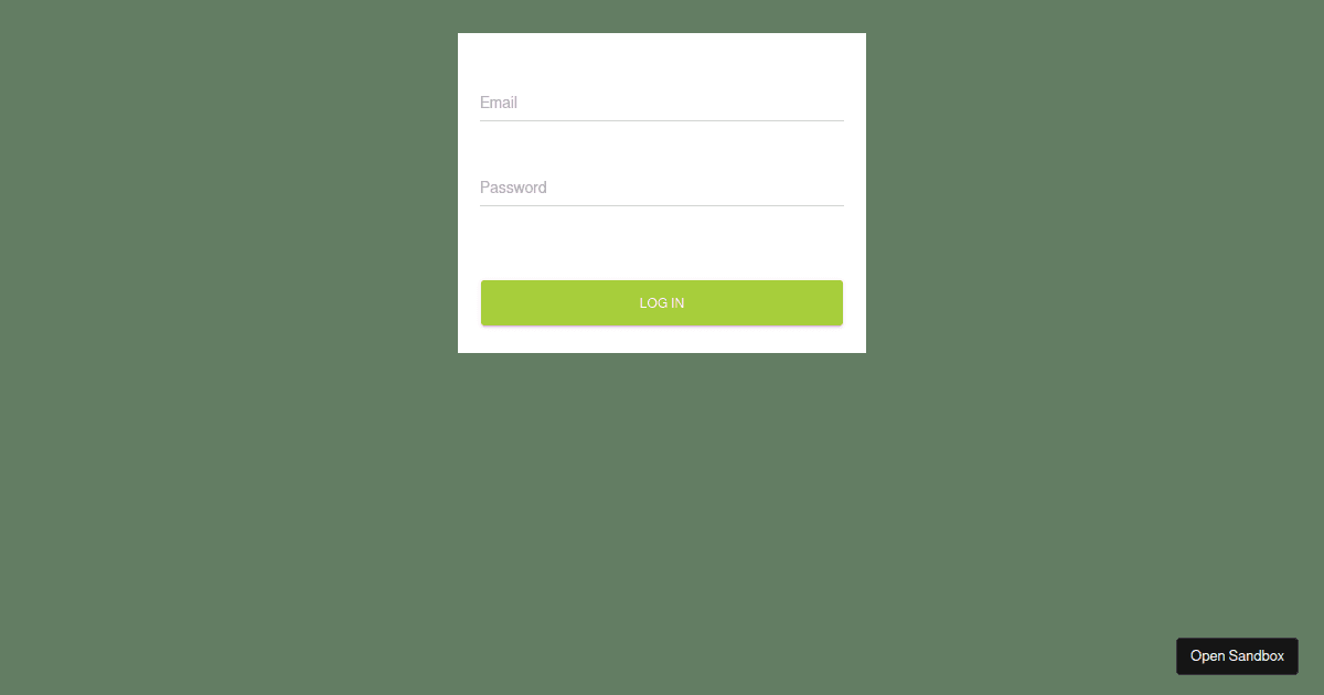 Login form Material UI Codesandbox