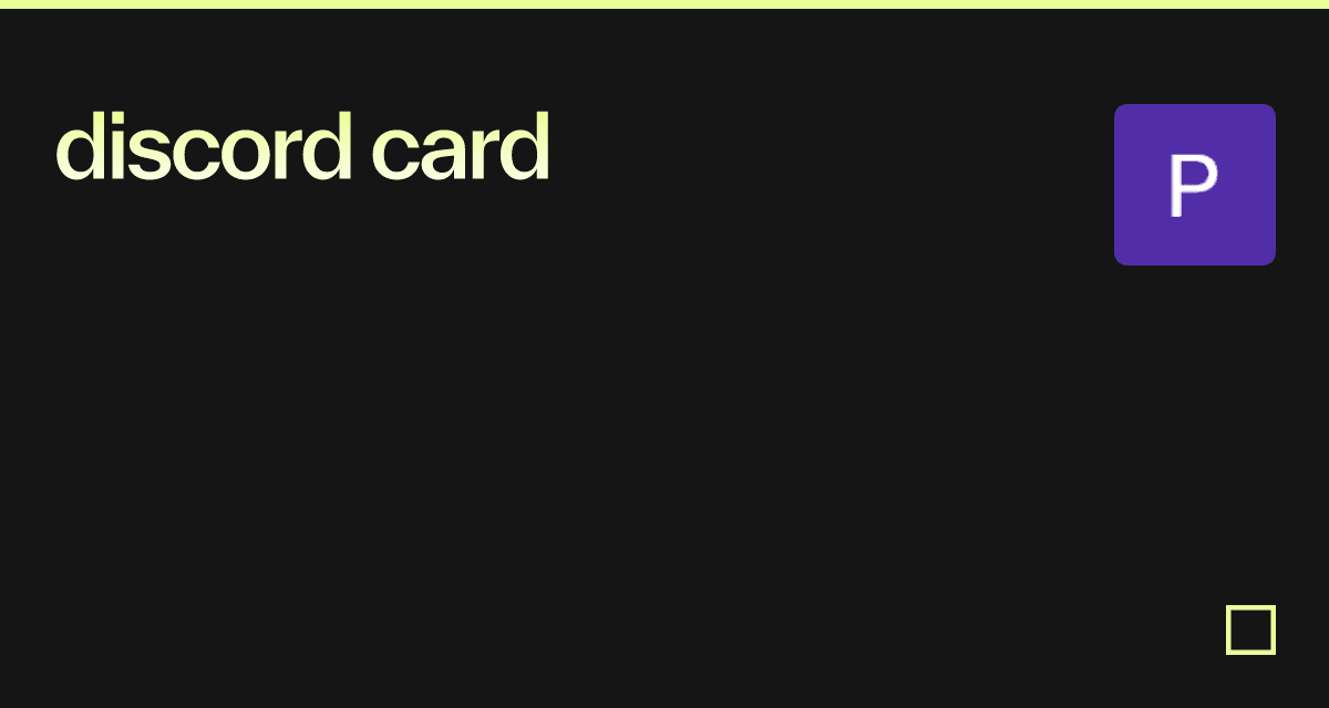 discord card Codesandbox