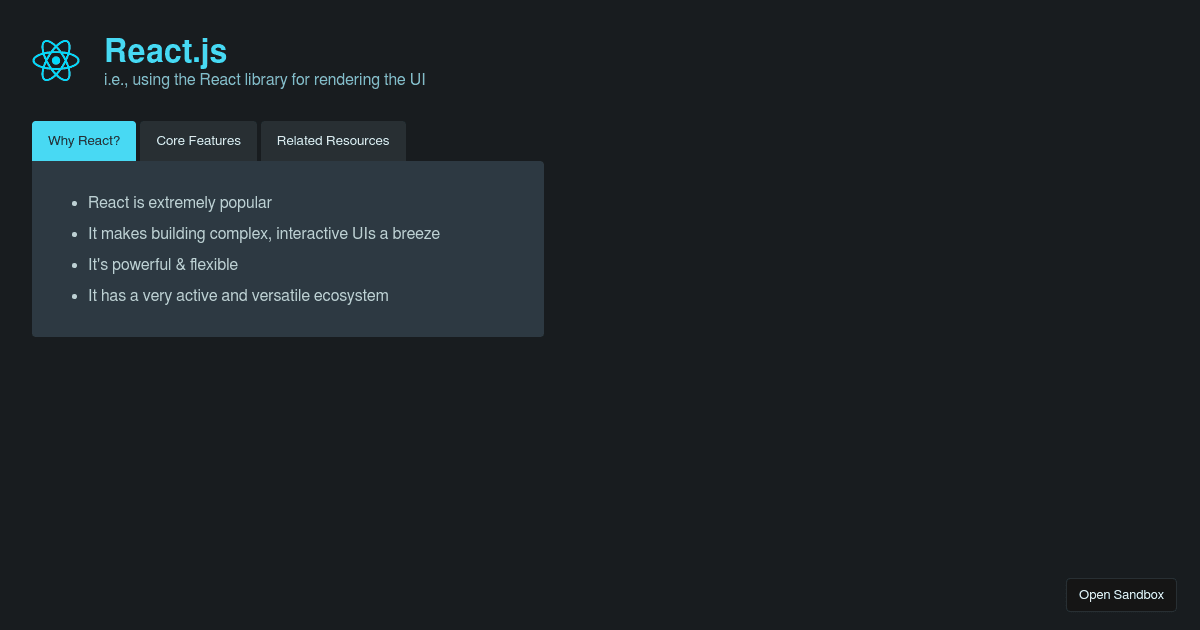 reactvsvanillademo Codesandbox