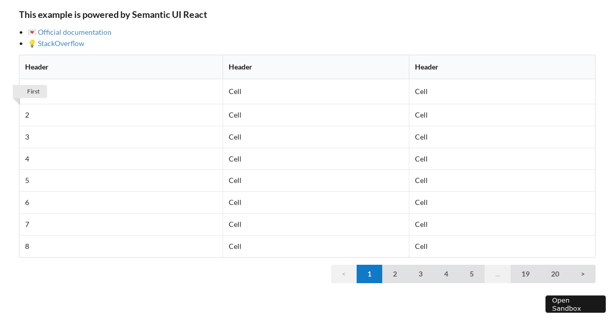 semanticuireactexample (forked) Codesandbox