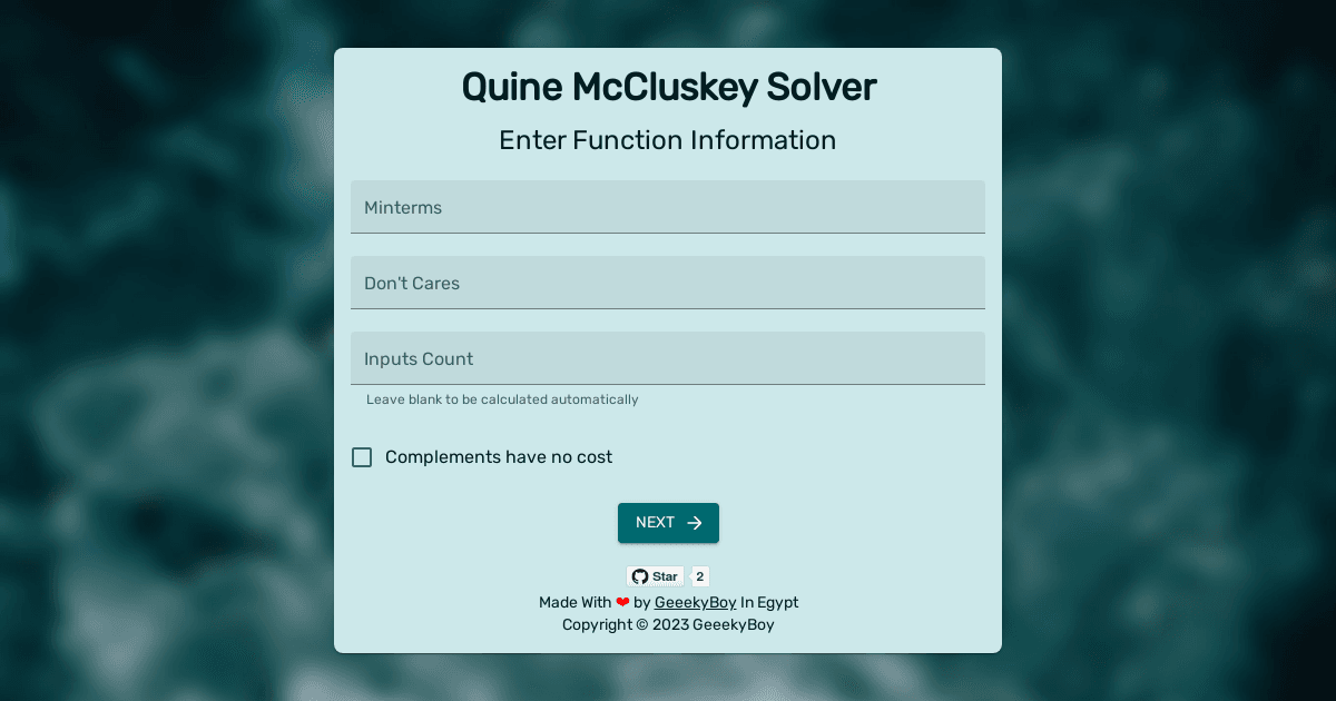 quinemccluskeysolver Codesandbox
