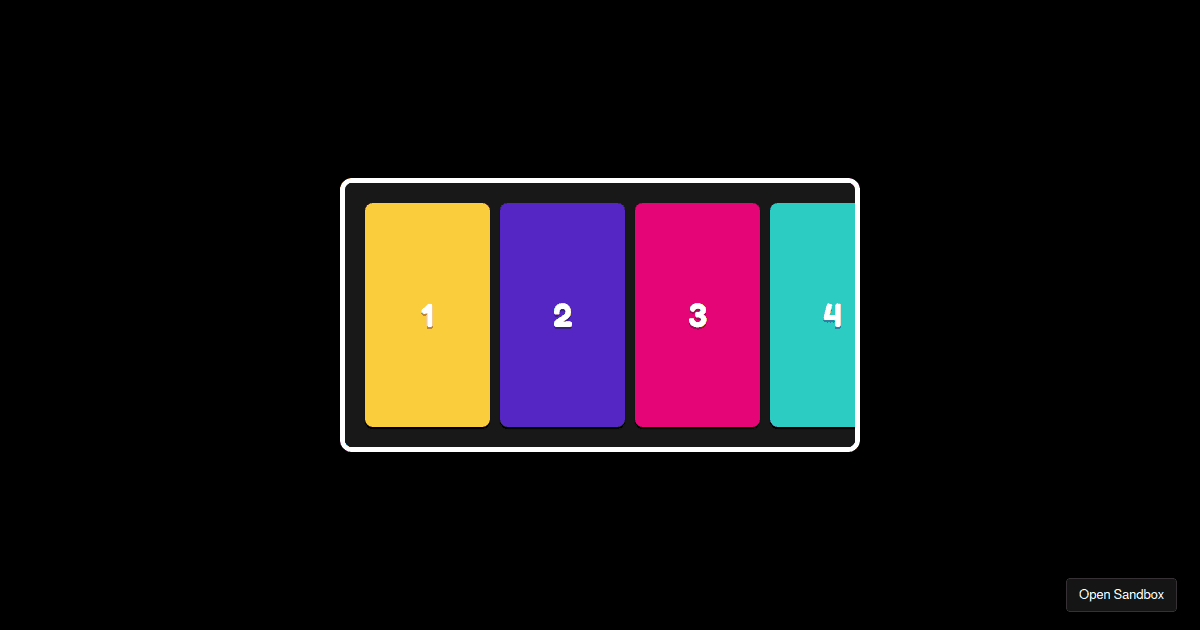 horizontal scrolling list with snapping Codesandbox