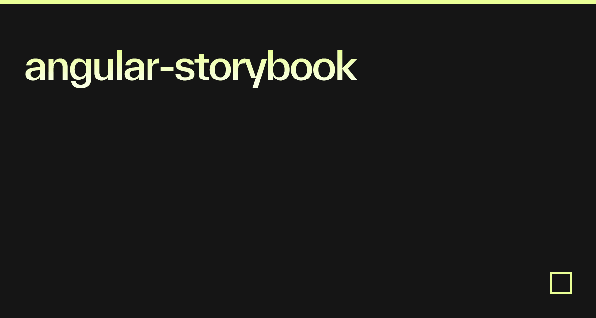 angularstorybook Codesandbox