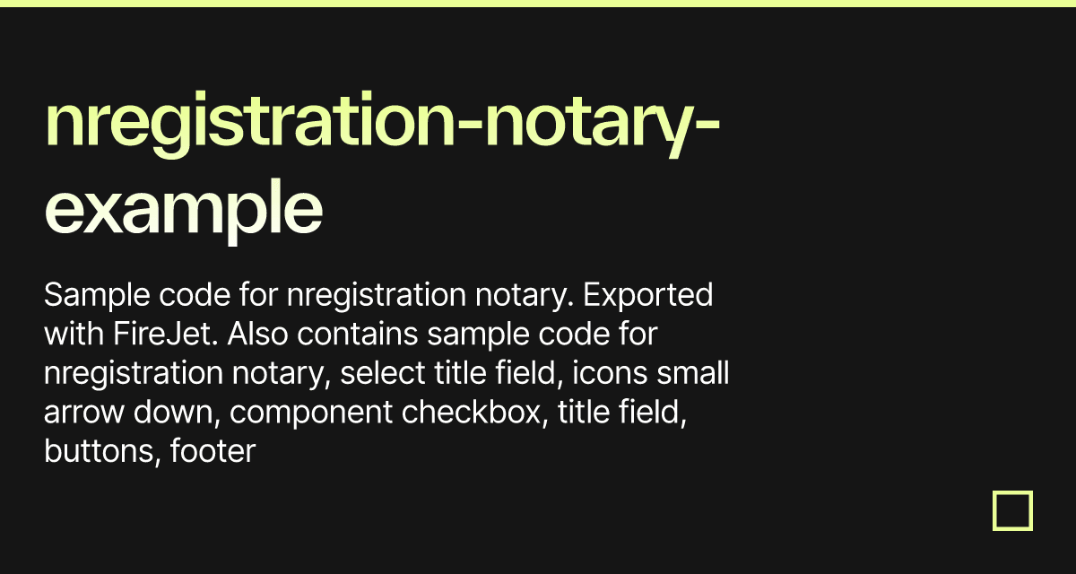 nregistrationnotaryexample Codesandbox