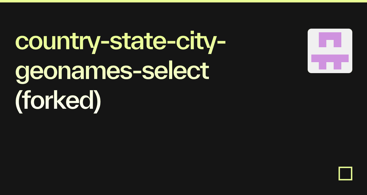 countrystatecitygeonamesselect (forked) Codesandbox