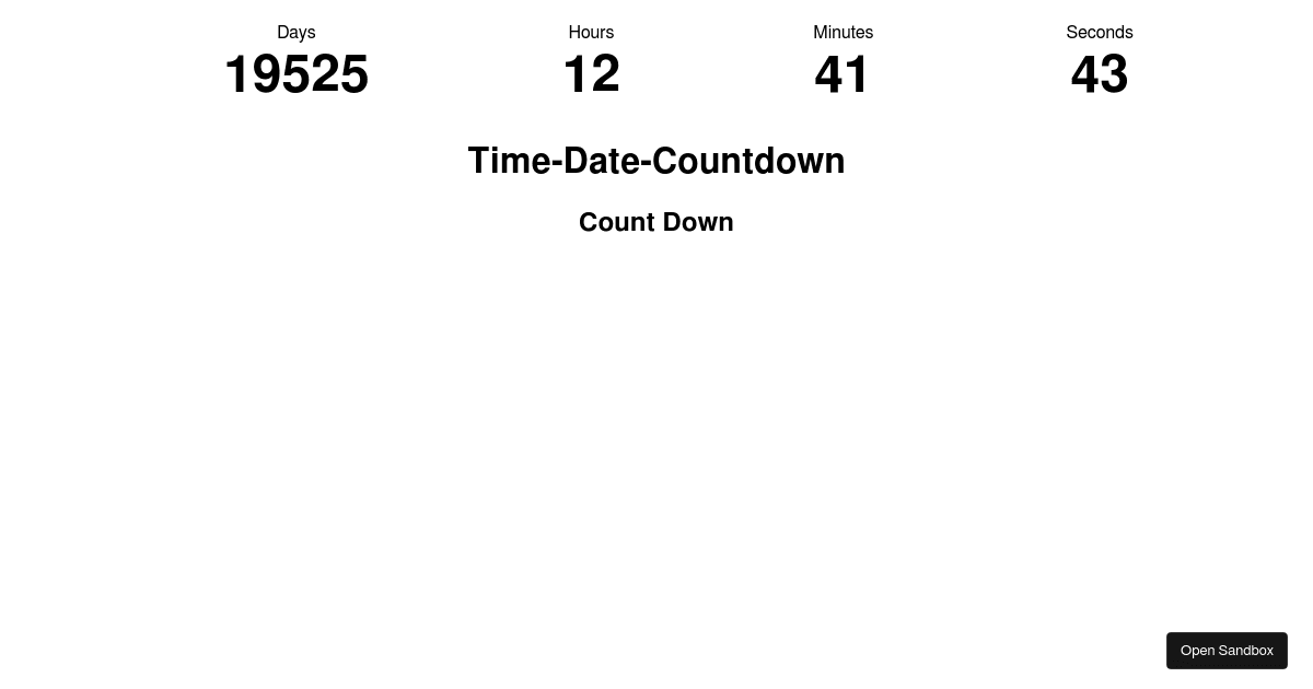 Date Countdown timer (forked) Codesandbox