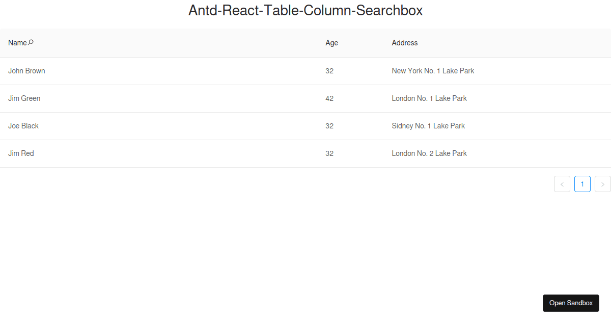 antdreacttablecolumnsearchbox Codesandbox