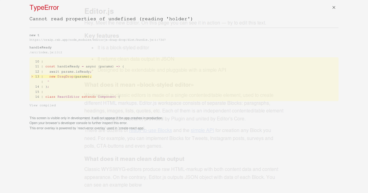 reacteditorjsv2 (forked) Codesandbox