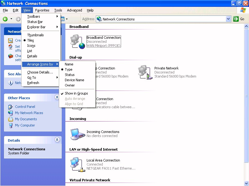 Windows XP / Network Connections