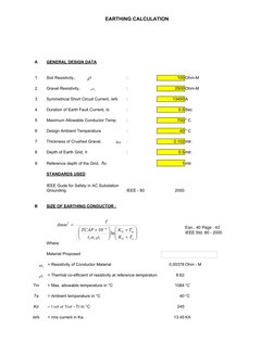 IEEE 80 Earthing Calculation Guide | PDF | Electricity | Electrical