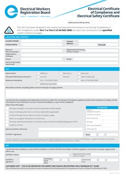Electrical Compliance & Safety Certificate | PDF | Electrical Wiring