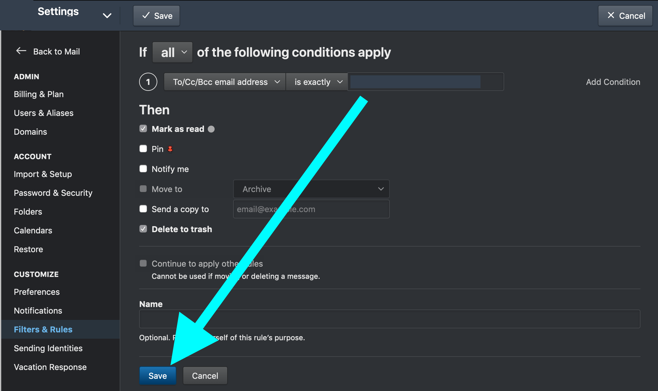 How to setup a throwaway email address (in Fastmail) Screen Thumb