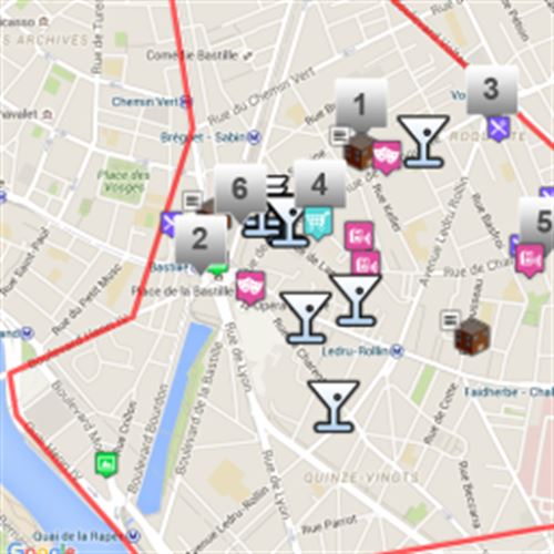Place de la Bastille in Paris, France (Google Maps) Virtual.