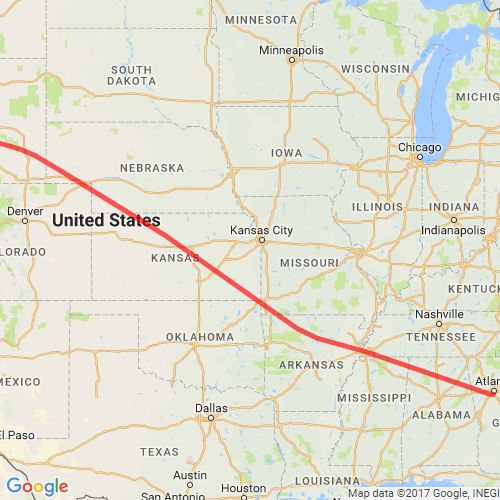 Jackson Hole, WY to Atlanta, GA Scribble Maps