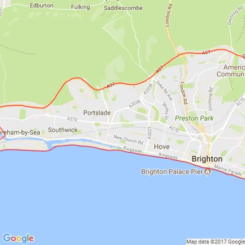 Brighton, Hove and ShorehambySea Scribble Maps