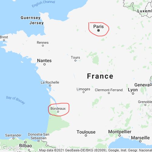 Paris and Bordeaux Scribble Maps