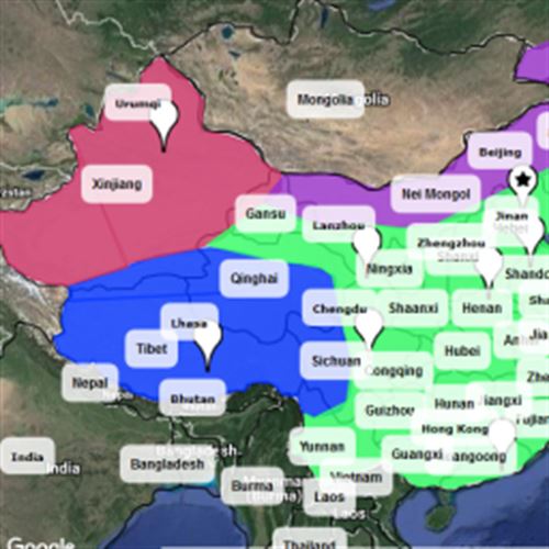 Human Features Map of China Scribble Maps