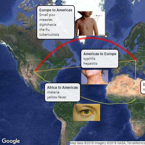 Disease Diffusion in the Columbian Exchange Scribble Maps