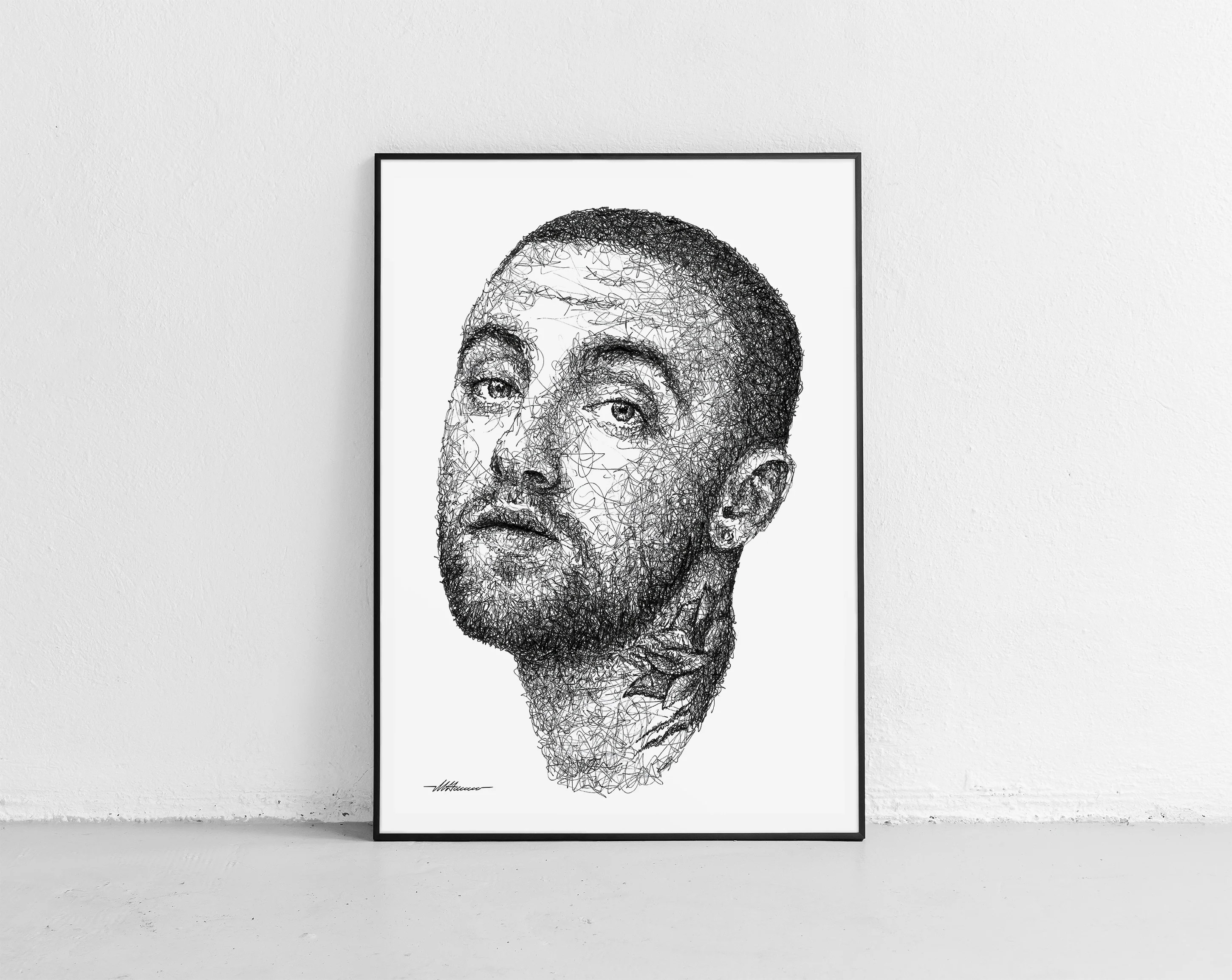 Mac Miller Portrait Ein Tribut an eine Raplegende von Scribblezone