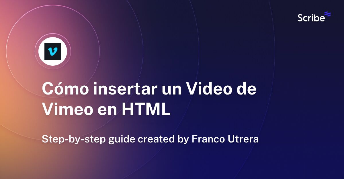 Cómo insertar un Video de Vimeo en HTML Scribe