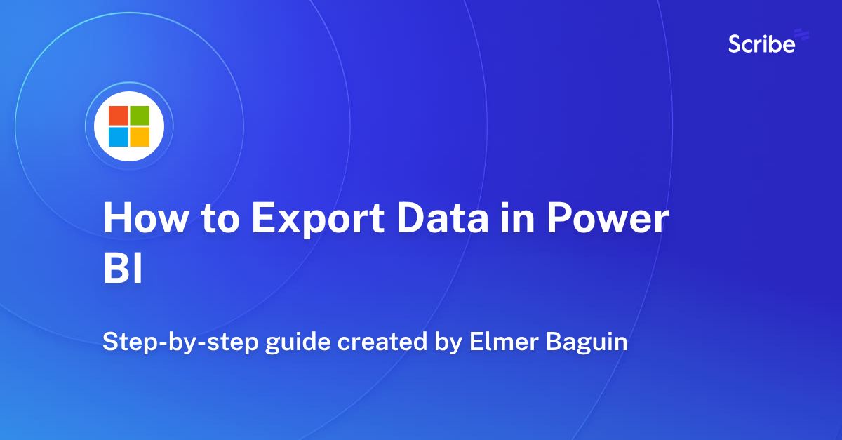 How to Export Data in Power BI Scribe