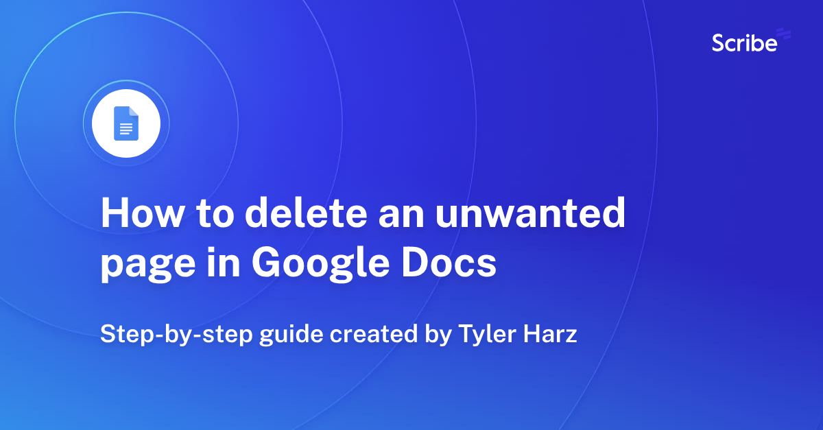 How to delete an unwanted page in Google Docs Scribe