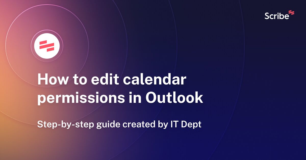 How to edit calendar permissions in Outlook Scribe