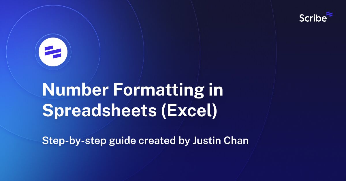 Number Formatting in Spreadsheets (Excel) Scribe