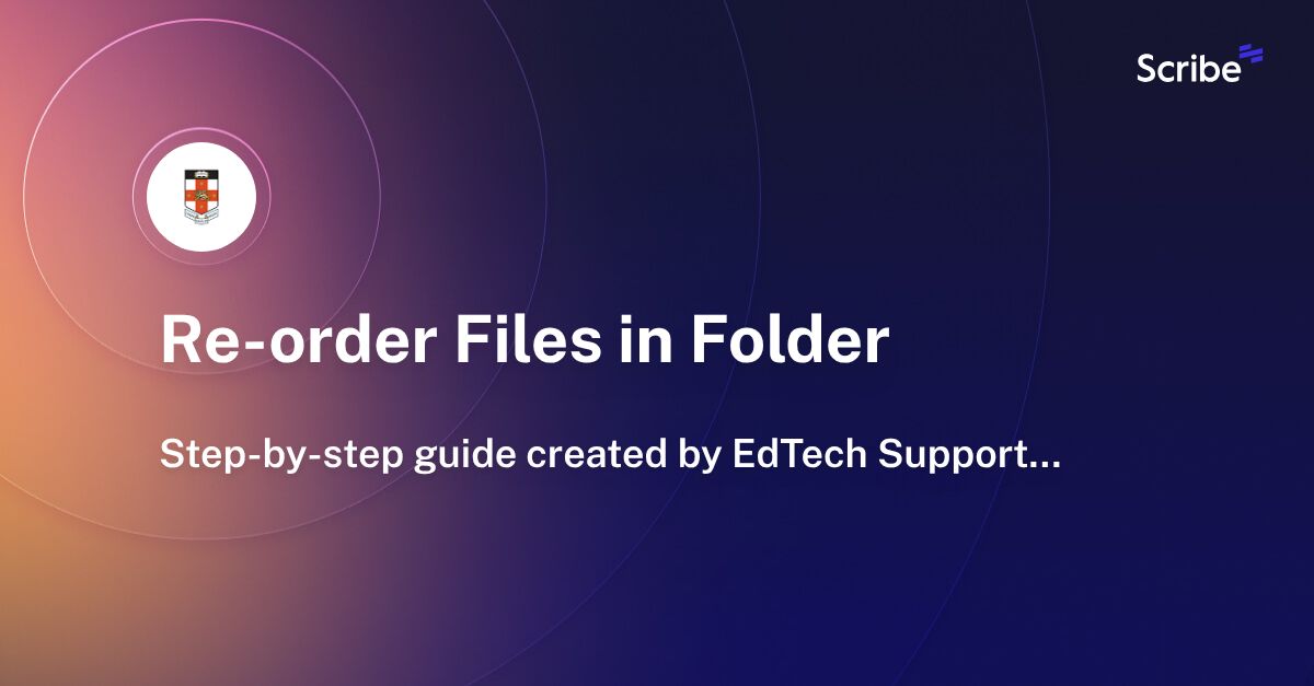 Reorder Files in Folder Scribe