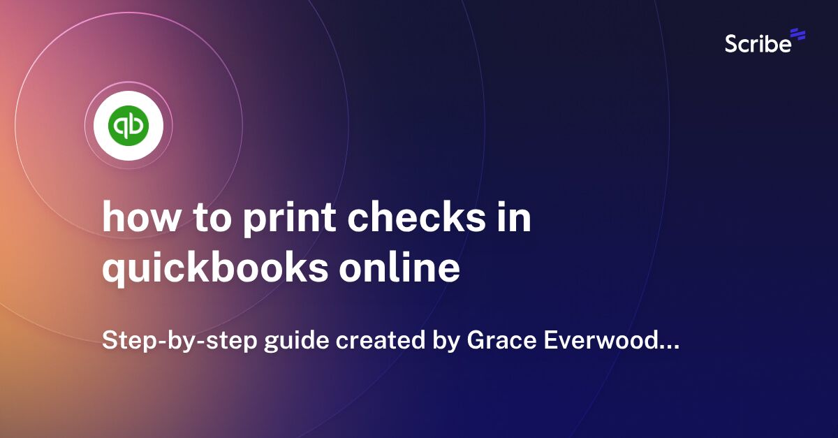 how to print checks in quickbooks online Scribe