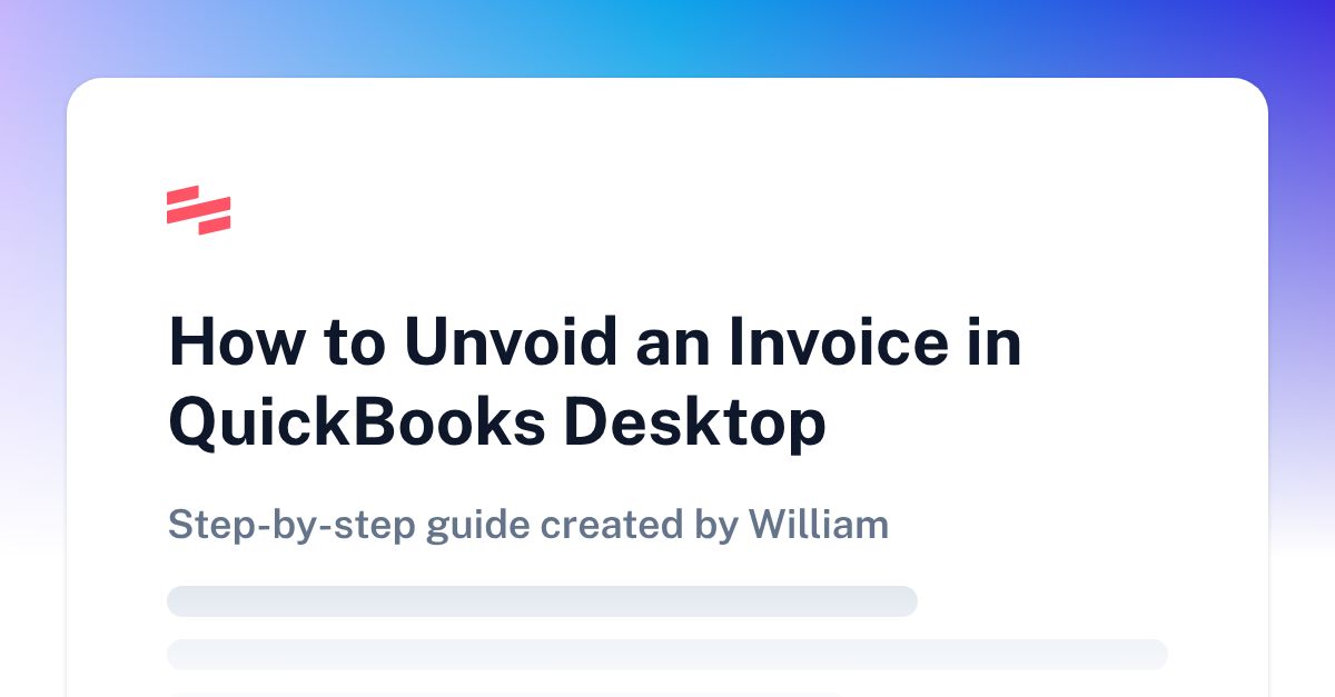 How to Unvoid an Invoice in QuickBooks Desktop Scribe