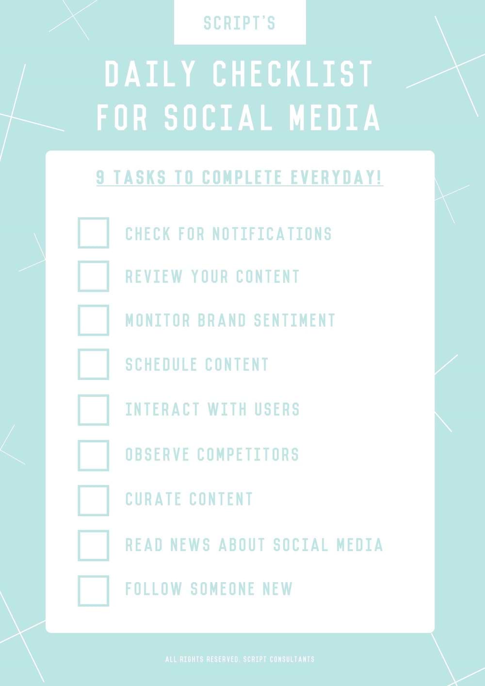 Daily Social Media Checklist For Marketers in 2020 (Infographic)