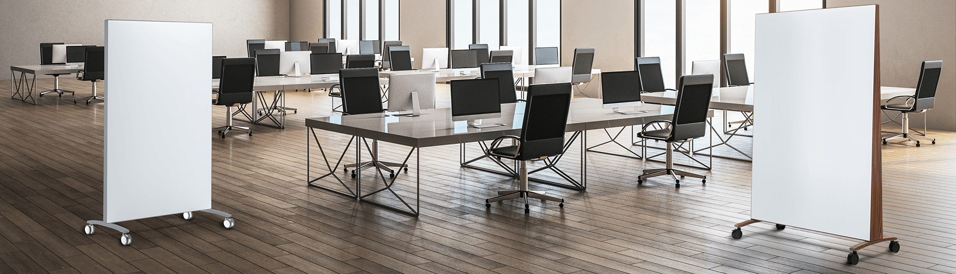 Mobile glass boards Glass boards on wheels or stands