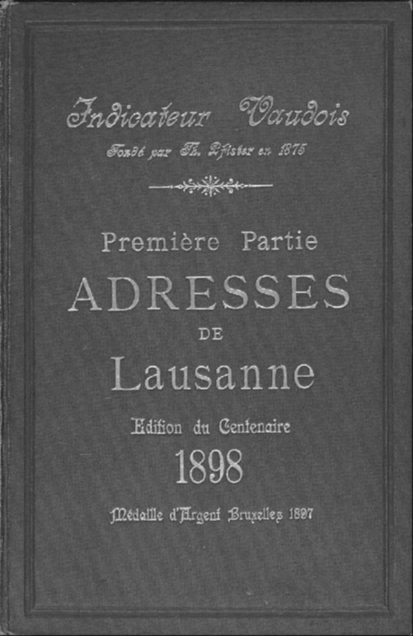 Indicateur vaudois livre d'adresses de Lausanne et du canton de Vaud