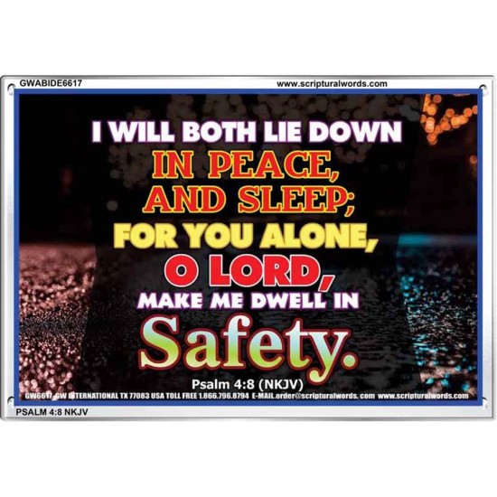 SAFETY IN GOD Custom Framed Bible Verses (GWABIDE6617) "24X16"