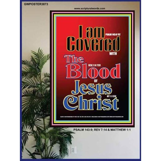 BLOOD OF JESUS CHRIST Bible Verse Frame (GWPOSTER3873) "44X62"